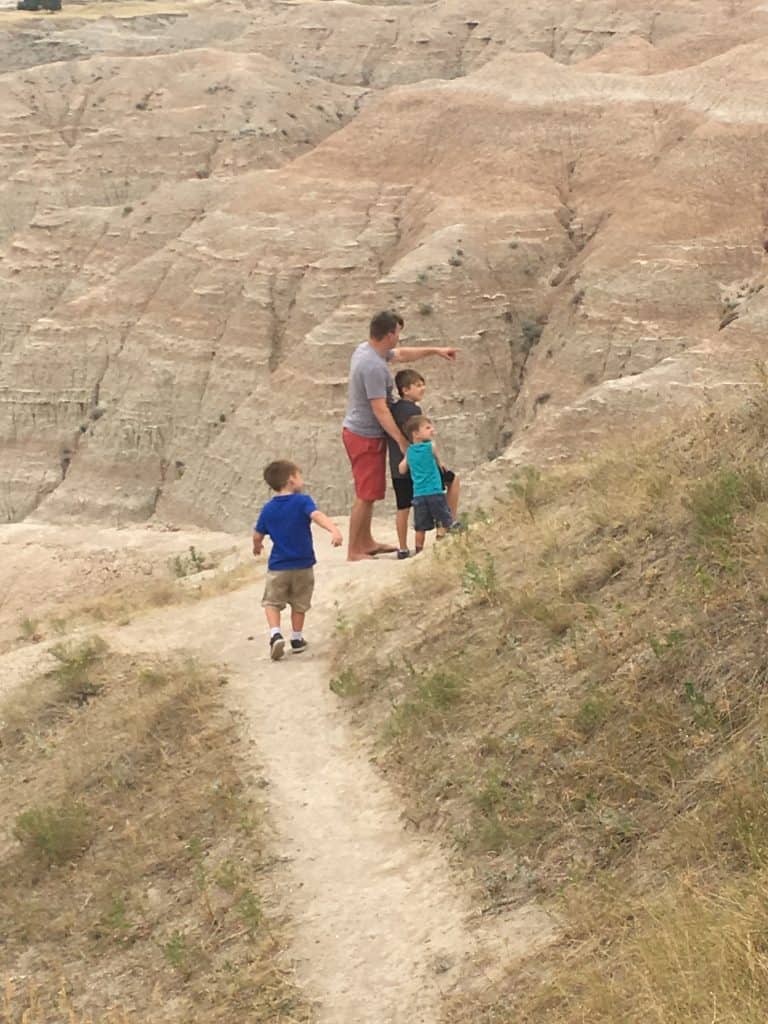 Family at Badlands National Park on vacation