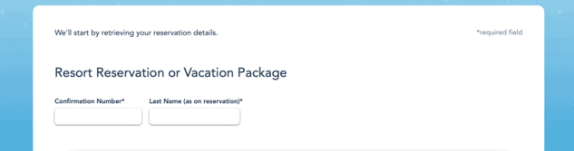 Reservation Confirmation My Disney Experience