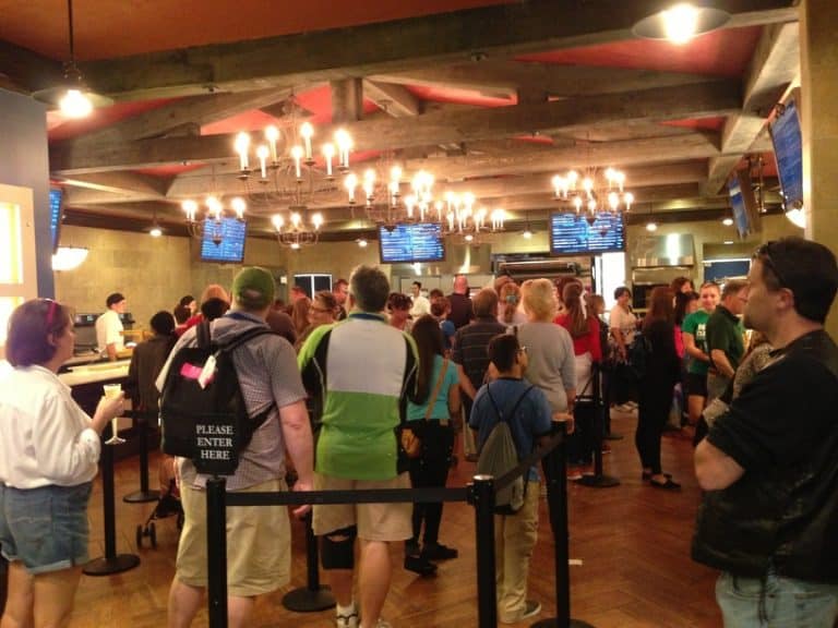 Line of people at Quick Service Restaurant at Disney World