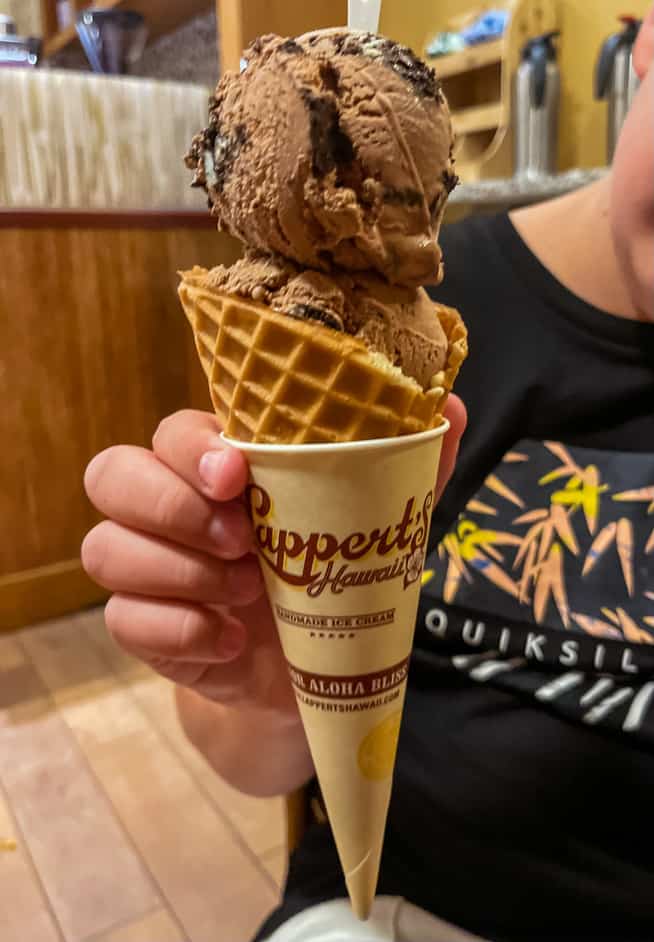 Lappert's Ice cream cone in Poipu Village shopping center in Kauai, Hawaii